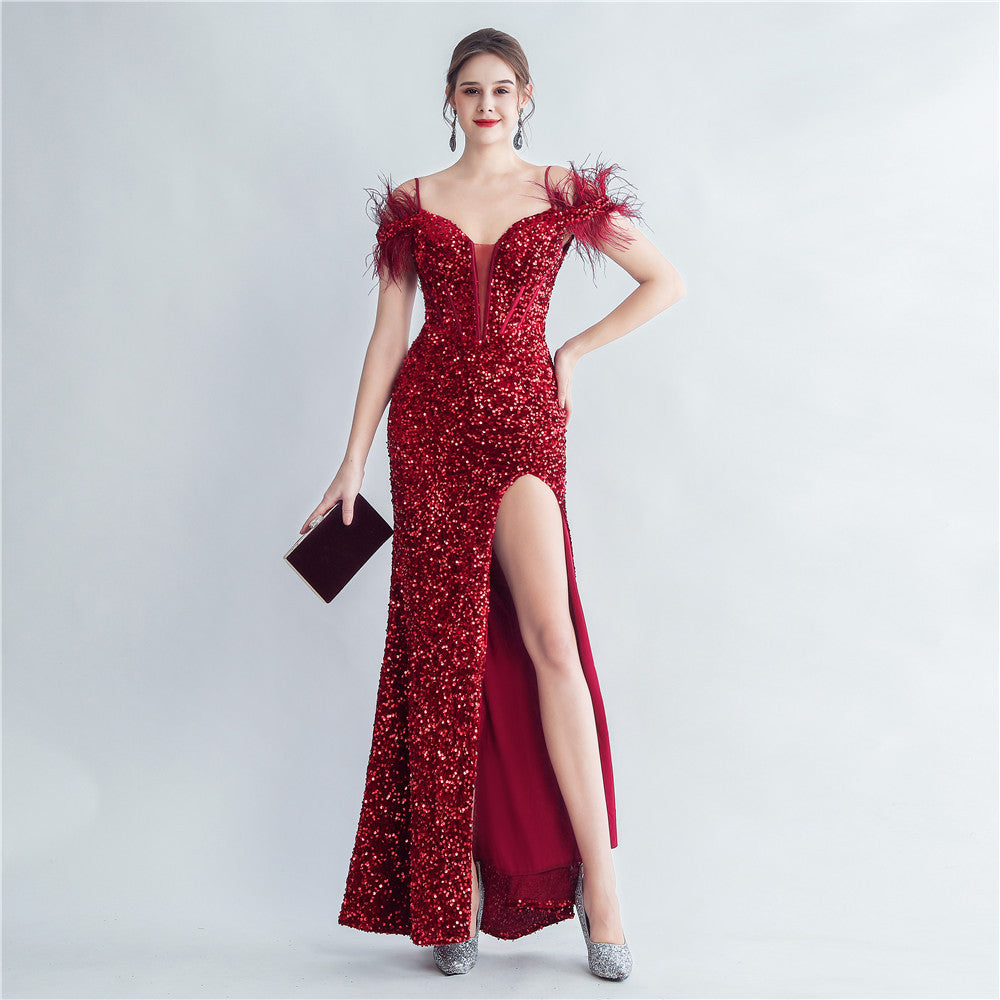 Women's 2025 Luxury Slim Evening Dress for Banquets and Celebrities