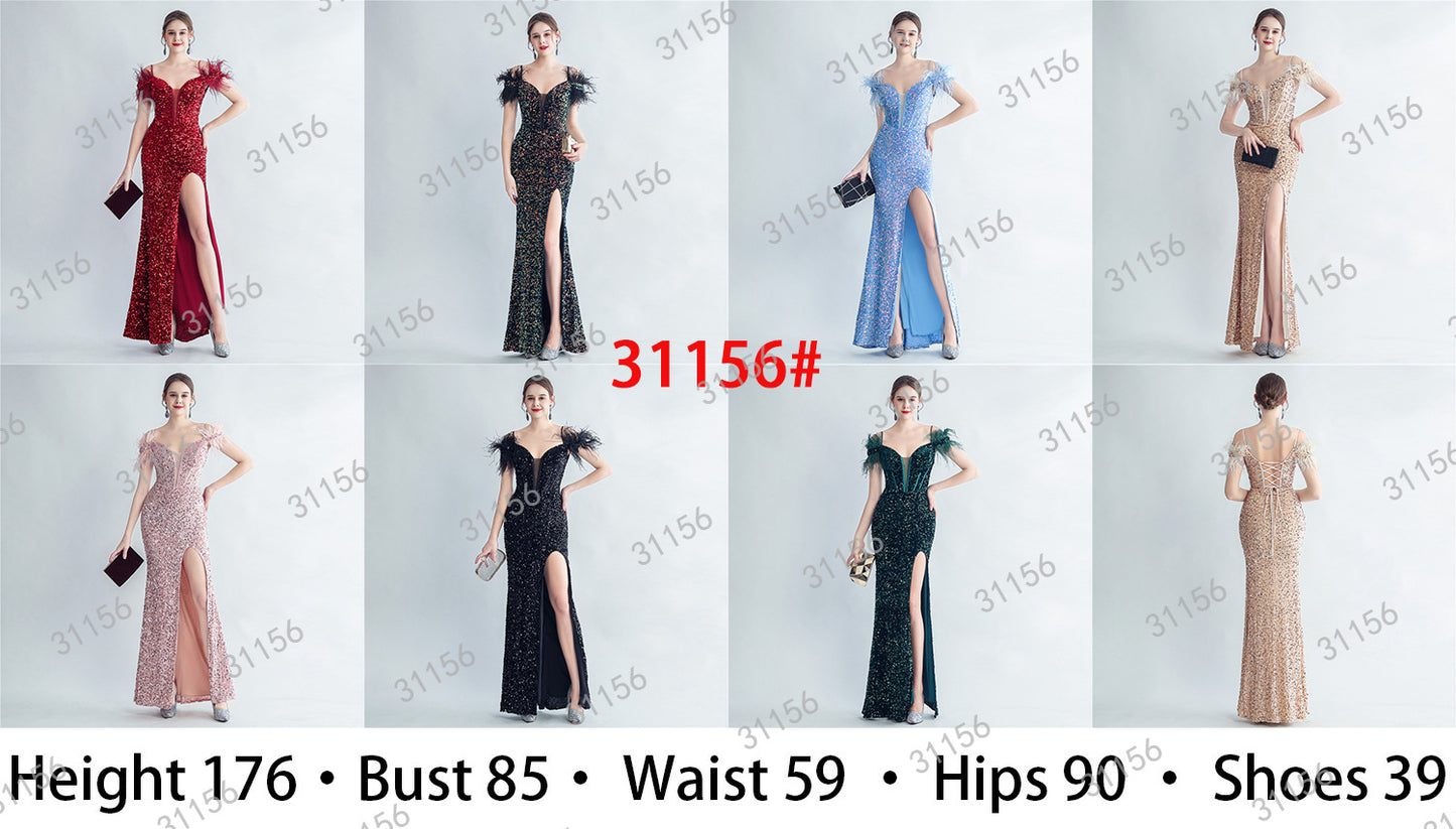 Women's 2025 Luxury Slim Evening Dress for Banquets and Celebrities