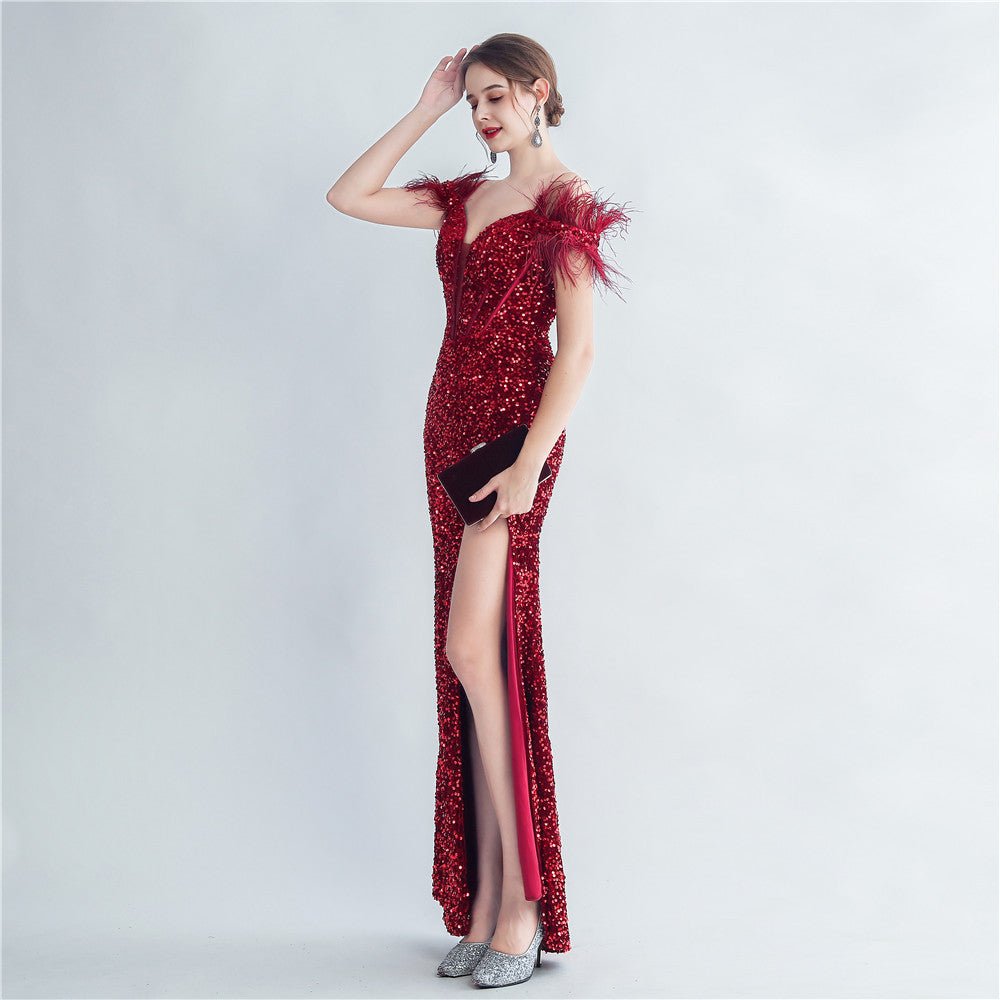 Women's 2025 Luxury Slim Evening Dress for Banquets and Celebrities