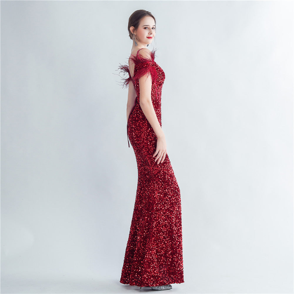 Women's 2025 Luxury Slim Evening Dress for Banquets and Celebrities