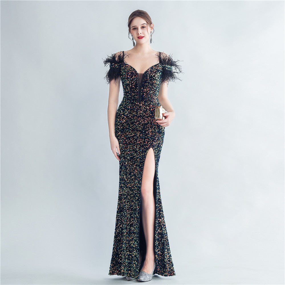 Women's 2025 Luxury Slim Evening Dress for Banquets and Celebrities