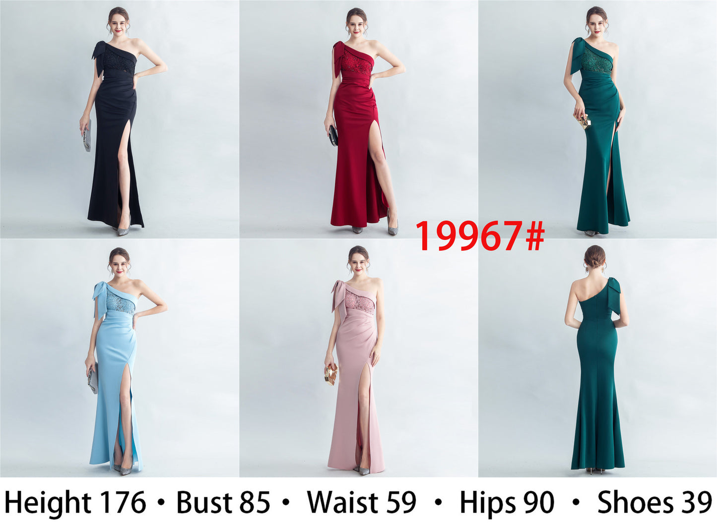 Evening dress for women 2025, high-end celebrity, one-shoulder, side slit, annual meeting dress