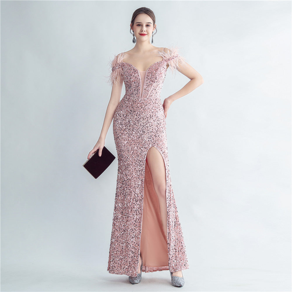 Women's 2025 Luxury Slim Evening Dress for Banquets and Celebrities