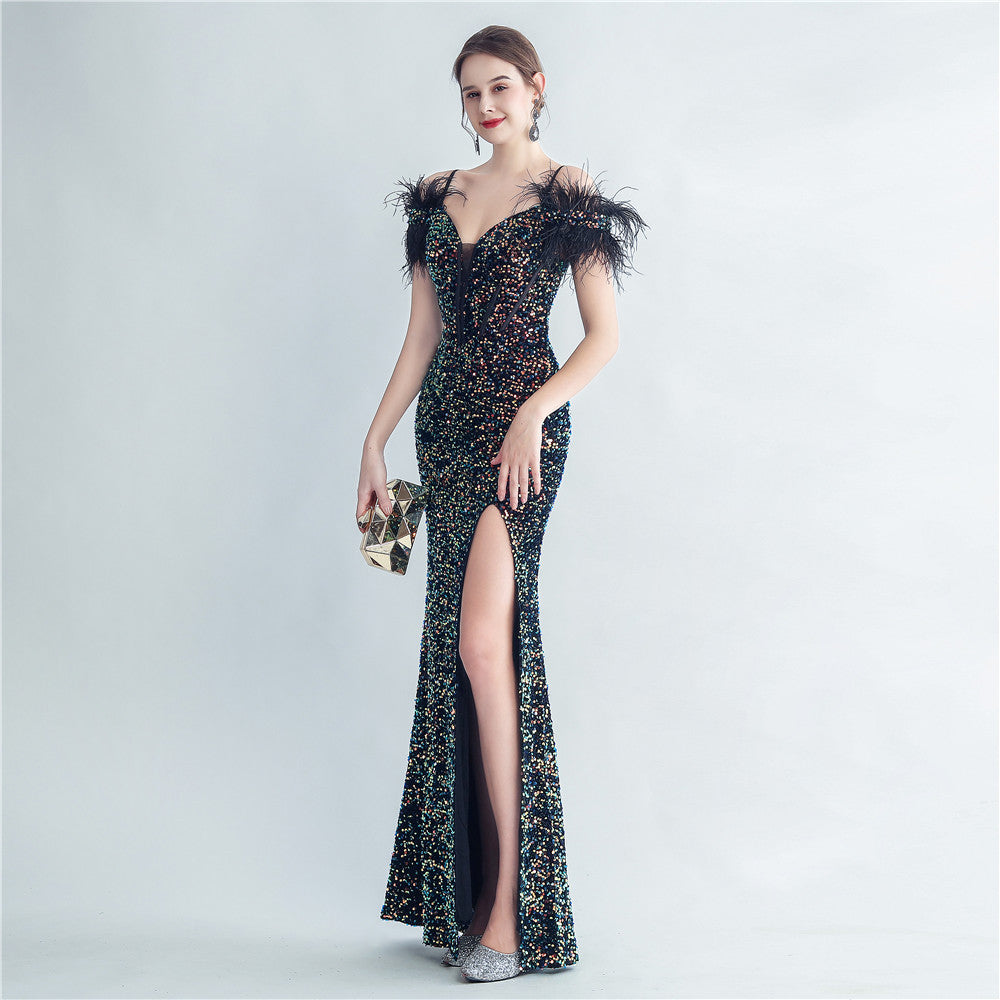 Women's 2025 Luxury Slim Evening Dress for Banquets and Celebrities
