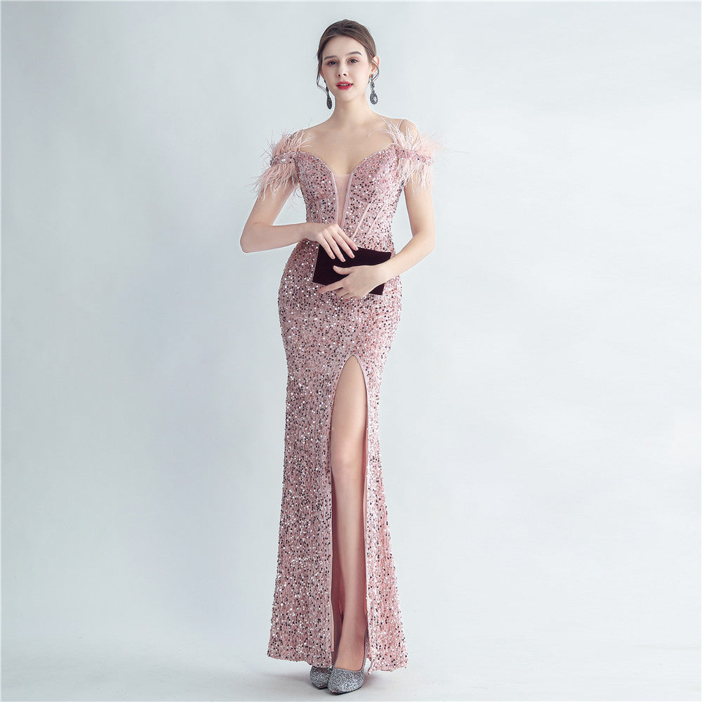 Women's 2025 Luxury Slim Evening Dress for Banquets and Celebrities