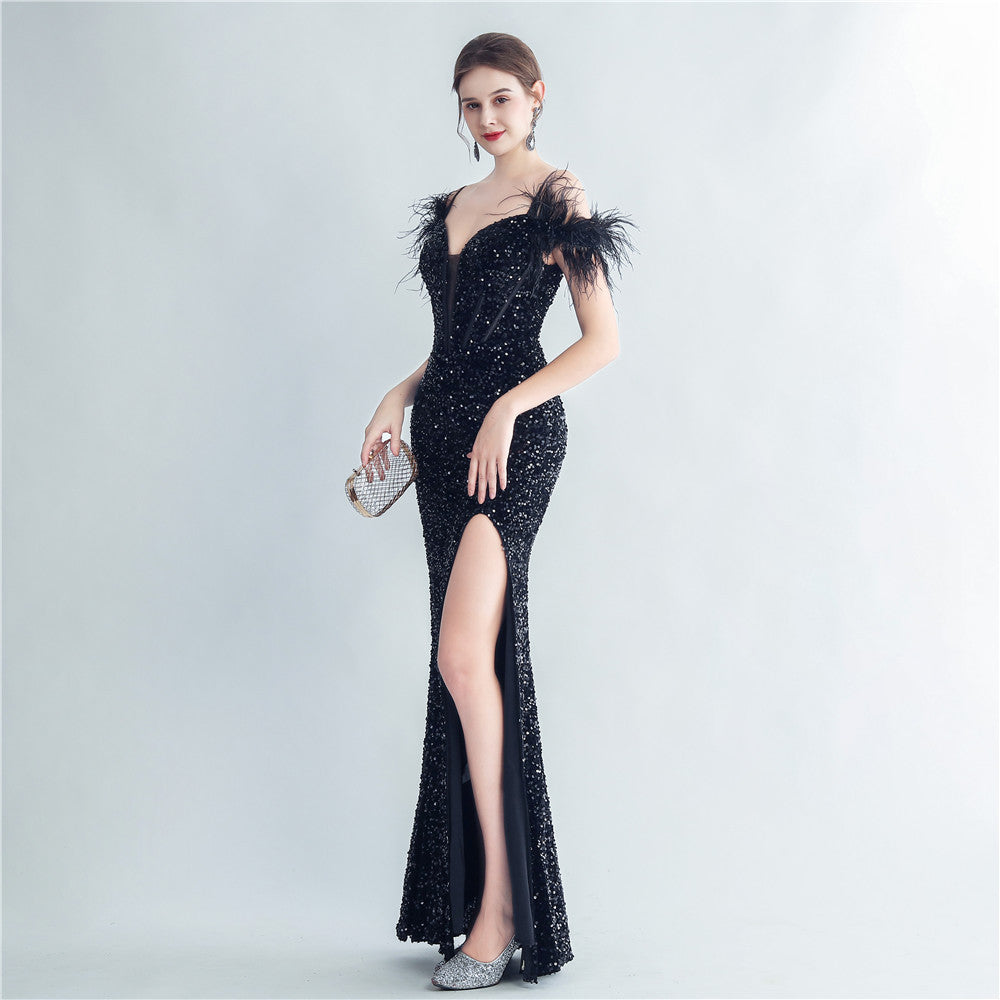 Women's 2025 Luxury Slim Evening Dress for Banquets and Celebrities