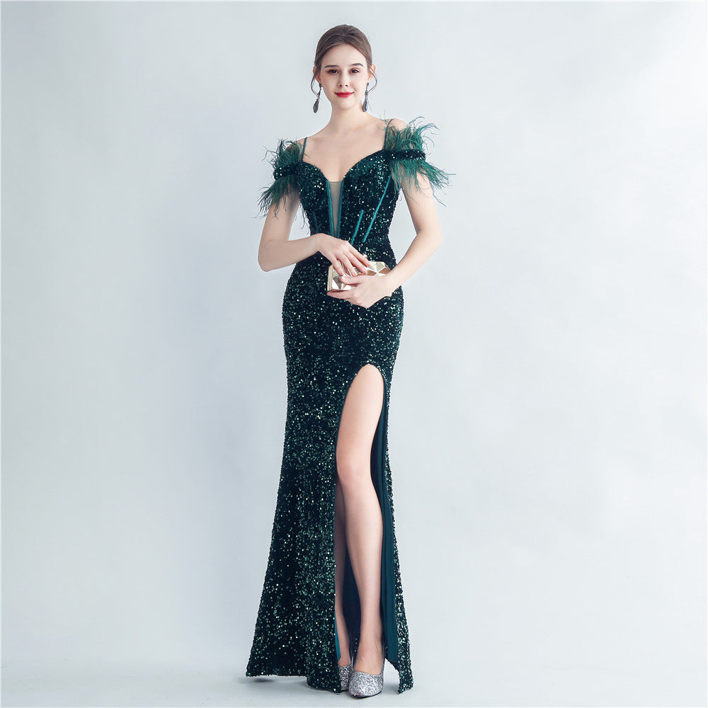 Women's 2025 Luxury Slim Evening Dress for Banquets and Celebrities
