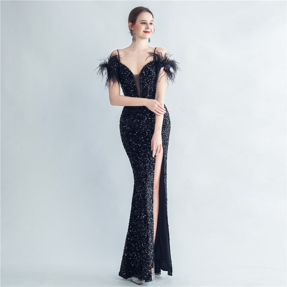 Women's 2025 Luxury Slim Evening Dress for Banquets and Celebrities