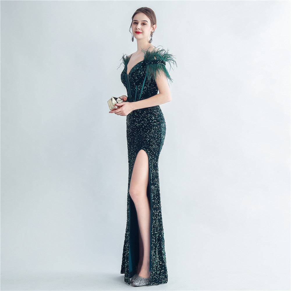 Women's 2025 Luxury Slim Evening Dress for Banquets and Celebrities