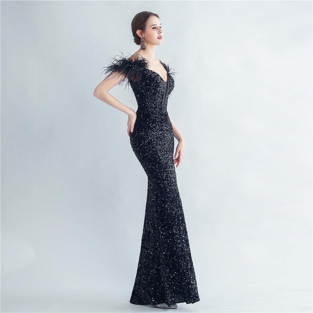 Women's 2025 Luxury Slim Evening Dress for Banquets and Celebrities