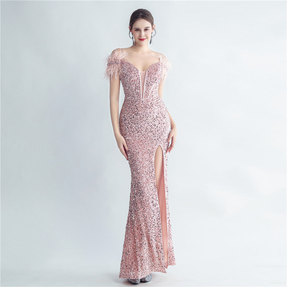 Women's 2025 Luxury Slim Evening Dress for Banquets and Celebrities