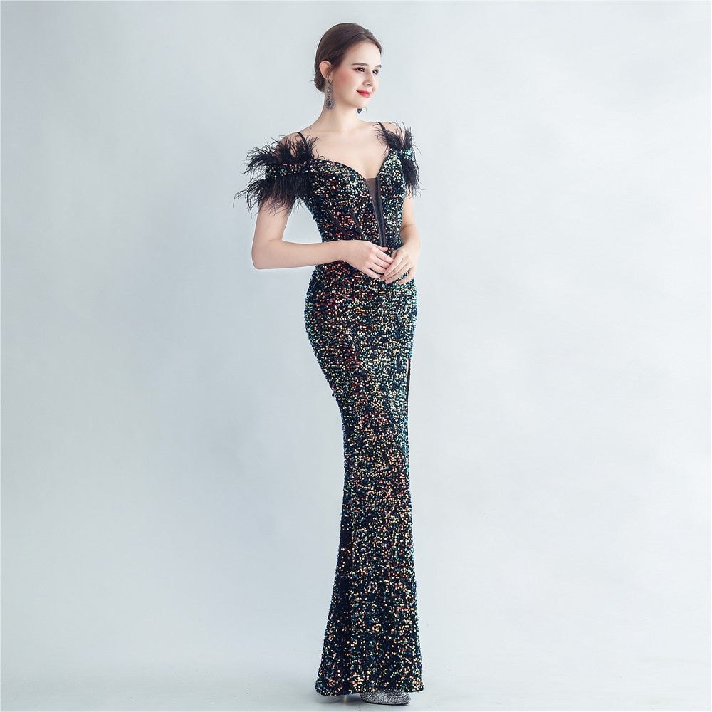 Women's 2025 Luxury Slim Evening Dress for Banquets and Celebrities
