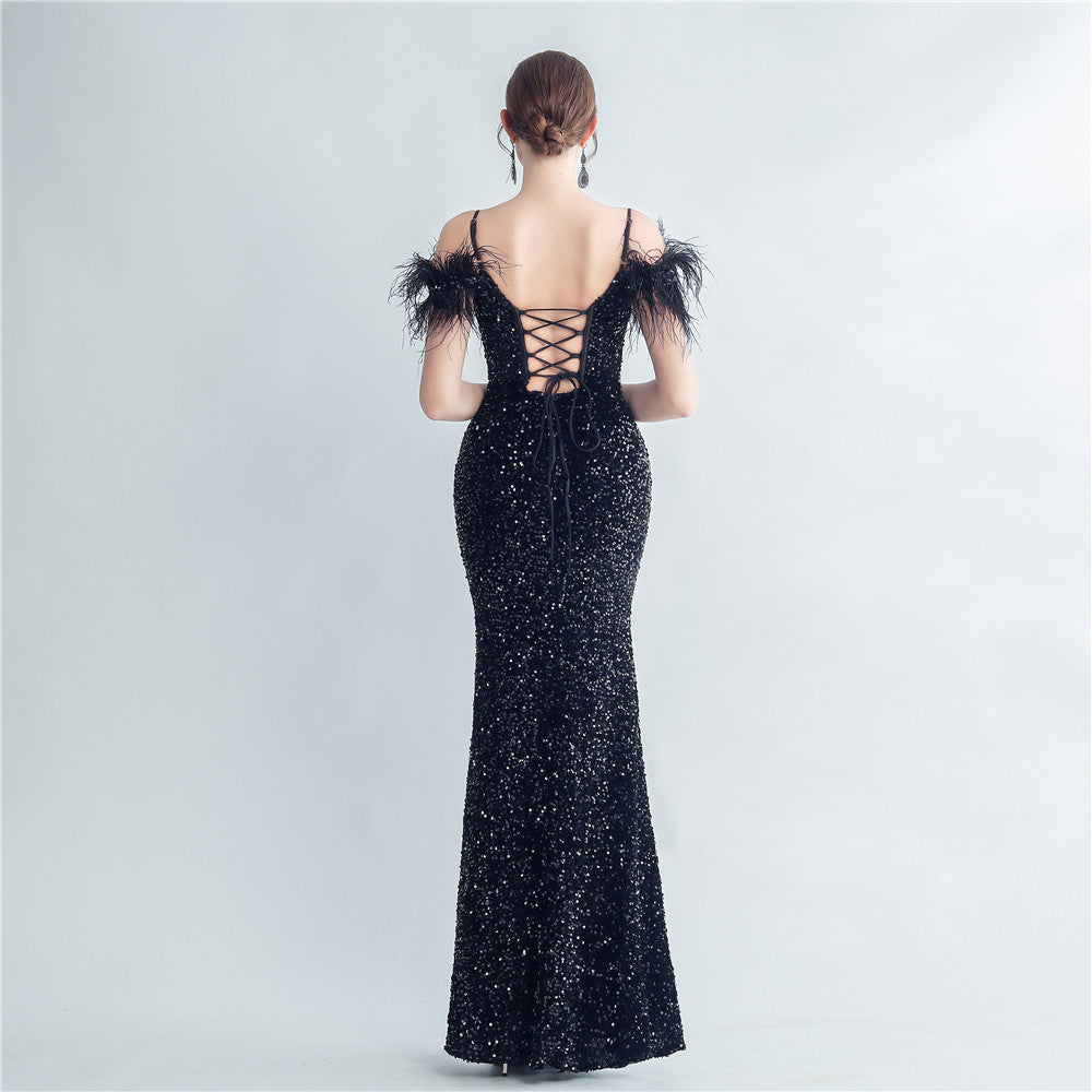 Women's 2025 Luxury Slim Evening Dress for Banquets and Celebrities