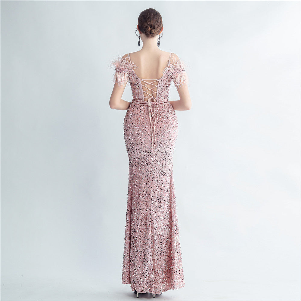 Women's 2025 Luxury Slim Evening Dress for Banquets and Celebrities