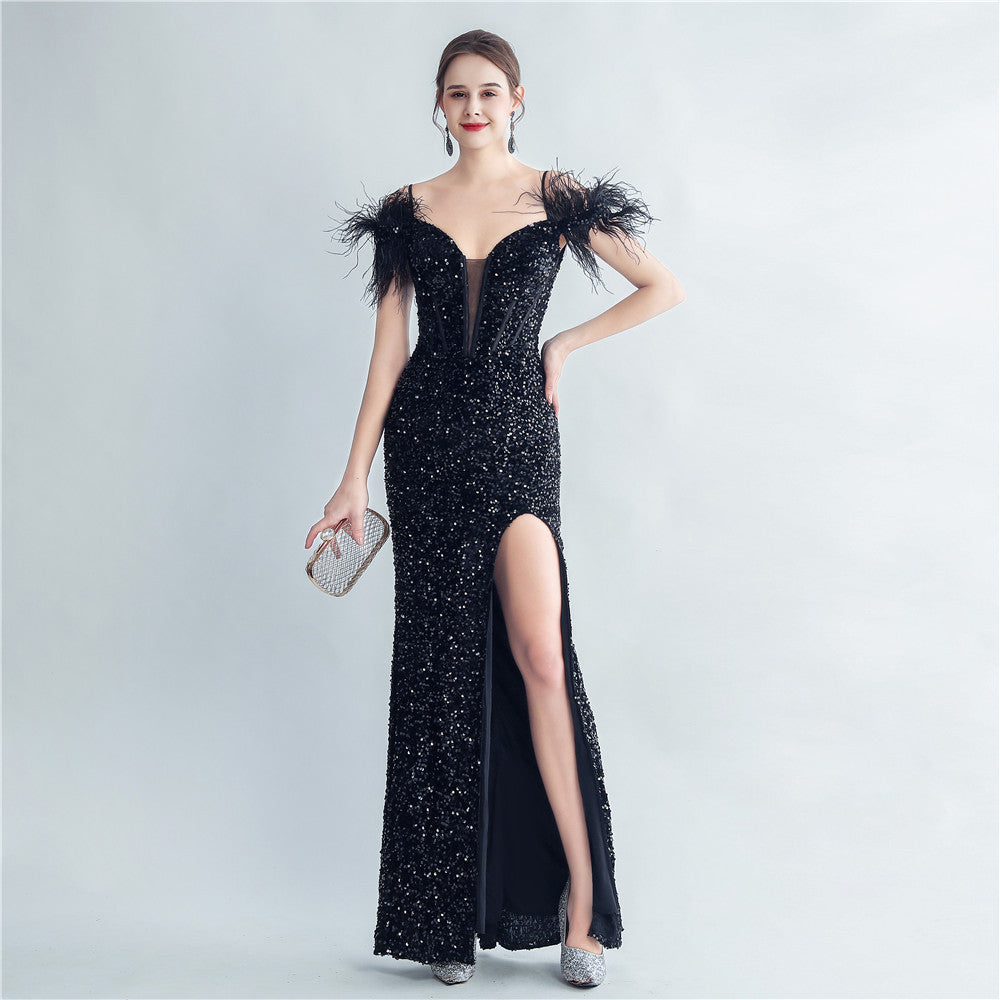 Women's 2025 Luxury Slim Evening Dress for Banquets and Celebrities