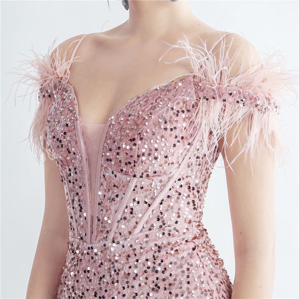 Women's 2025 Luxury Slim Evening Dress for Banquets and Celebrities
