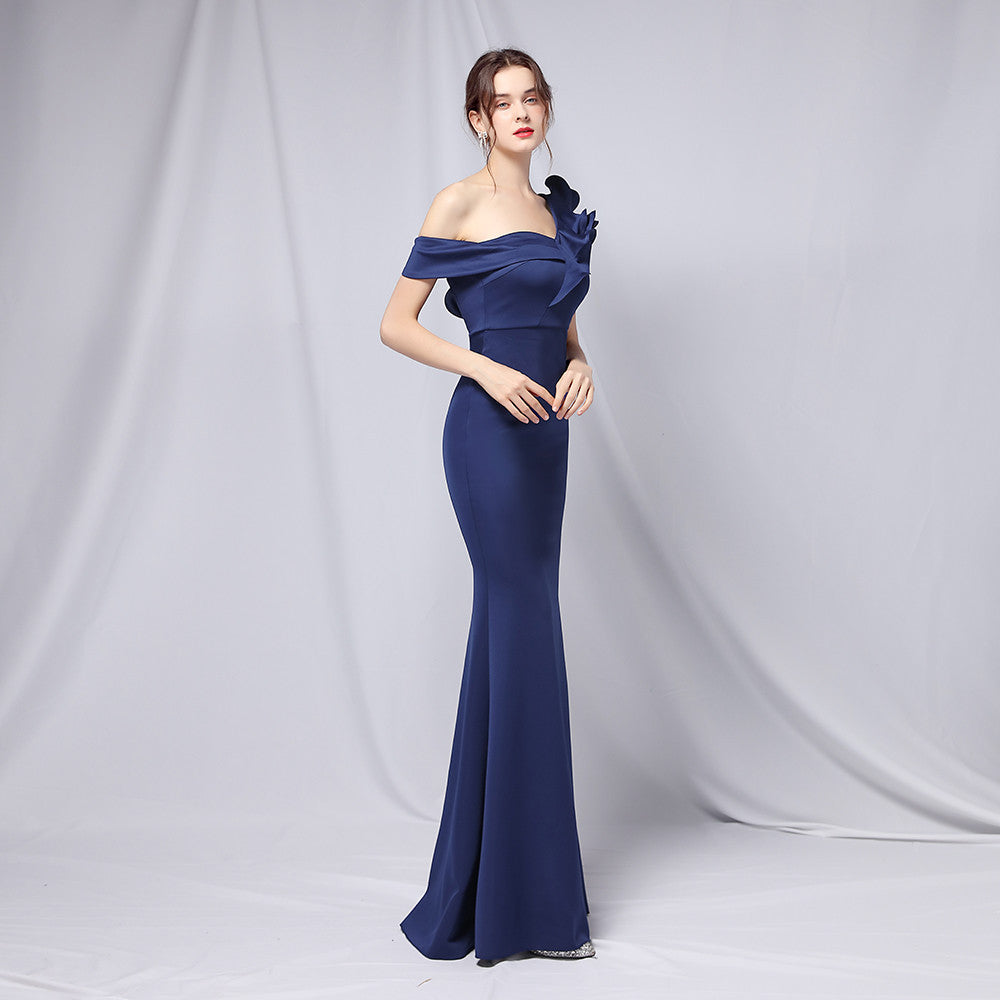 Temperamental Lady Goddess Fishtail Evening Dress