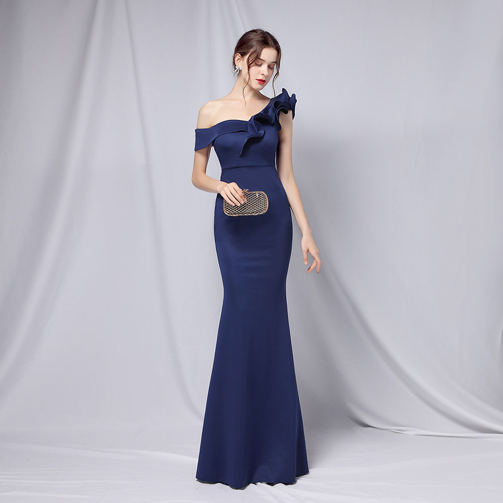 Temperamental Lady Goddess Fishtail Evening Dress