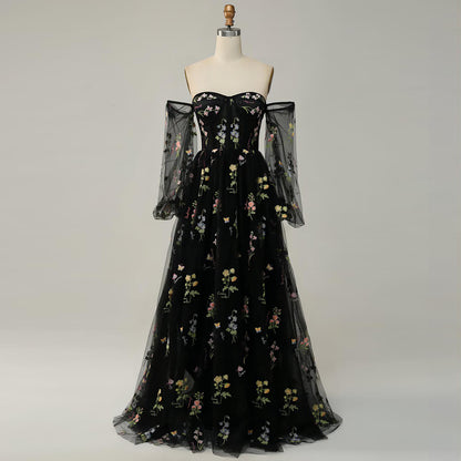 Sisters Bridesmaid Dress with Floral One-Shoulder Tube Top for Performance and Events