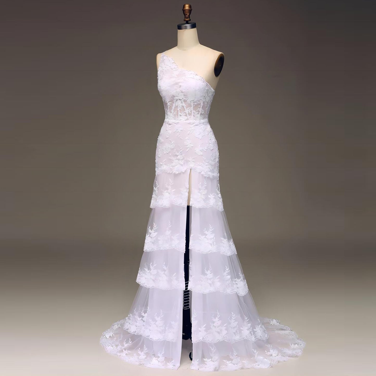 2024 Fashion One-Shoulder Slit Dress for Events and Red Carpet