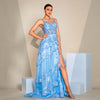 Spaghetti Strap Sequin Split Floor-Length Birthday Party Dress