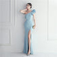 Noble One-Shoulder Ruffle Evening Dress