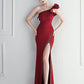 Noble One-Shoulder Ruffle Evening Dress
