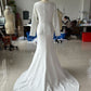 2025 Summer One-Shoulder Backless Lace Wedding Dress with Large Skirt and Train