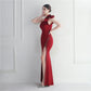 Noble One-Shoulder Ruffle Evening Dress