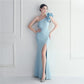 Noble One-Shoulder Ruffle Evening Dress