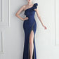 Noble One-Shoulder Ruffle Evening Dress