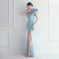 Noble One-Shoulder Ruffle Evening Dress