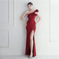 Noble One-Shoulder Ruffle Evening Dress