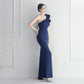 Noble One-Shoulder Ruffle Evening Dress