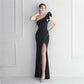 Noble One-Shoulder Ruffle Evening Dress
