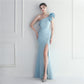 Noble One-Shoulder Ruffle Evening Dress