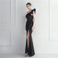 Noble One-Shoulder Ruffle Evening Dress