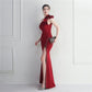 Noble One-Shoulder Ruffle Evening Dress