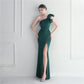 Noble One-Shoulder Ruffle Evening Dress