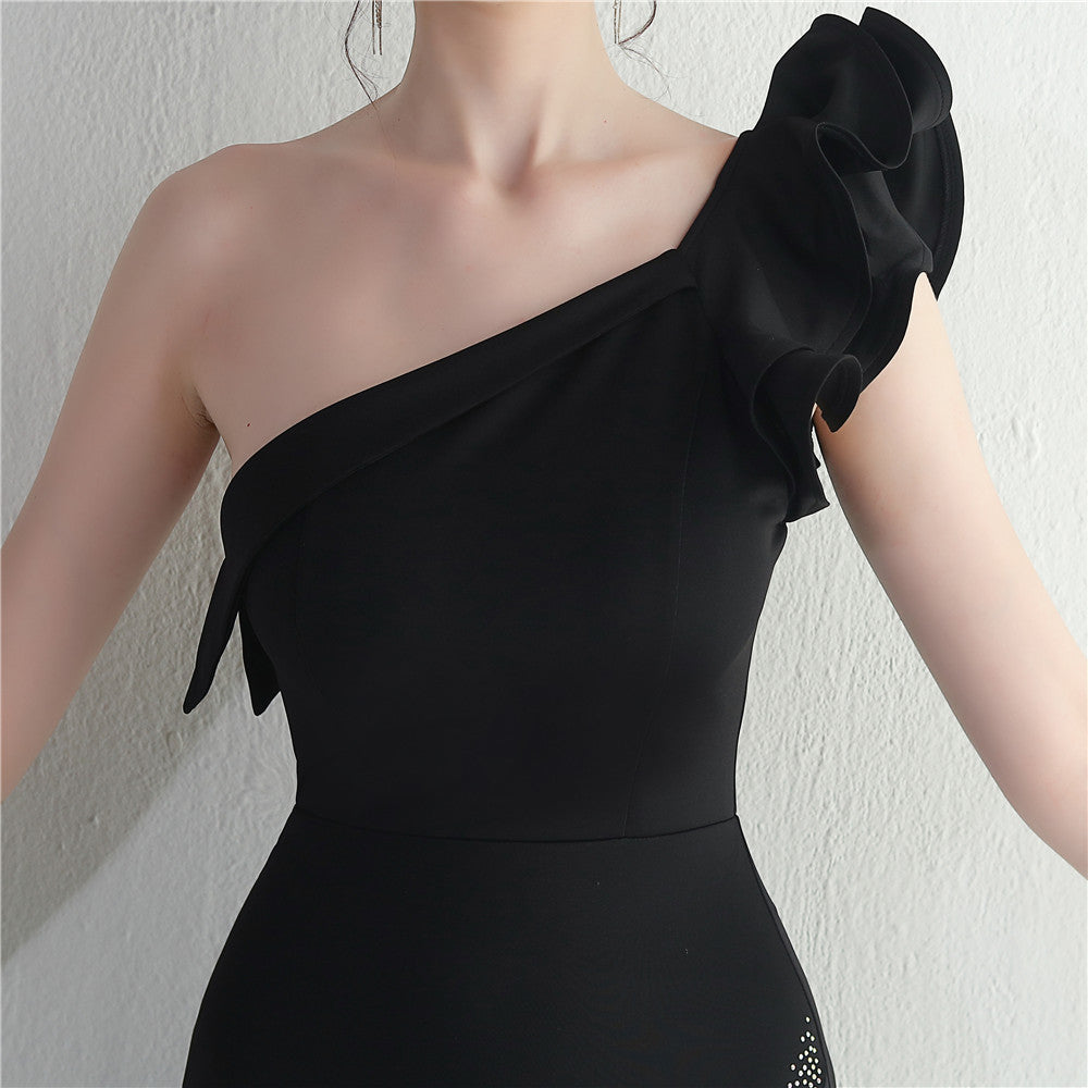 Noble One-Shoulder Ruffle Evening Dress