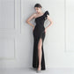 Noble One-Shoulder Ruffle Evening Dress