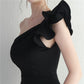 Noble One-Shoulder Ruffle Evening Dress