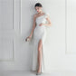 Noble One-Shoulder Ruffle Evening Dress