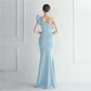 Noble One-Shoulder Ruffle Evening Dress