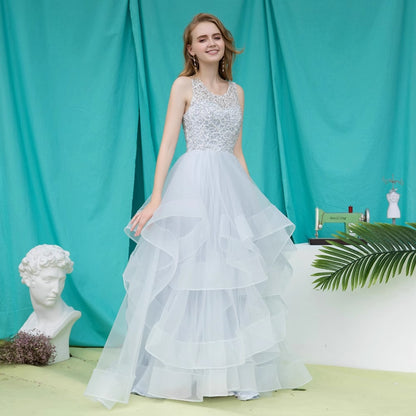 Elegant Lace Sequin Evening Dress for Banquet and Adult Ceremony (No Return)