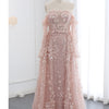 Purple One-Shoulder Fishtail 3D Flower Evening Dress (Plus Size)